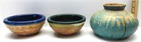 Pottery Vessel W/Pottery Bowls