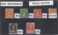 New Brunswick & Nova Scotia Stamps Mint Hinged (an