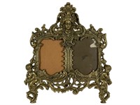 Brass Cherub Double Photo frame