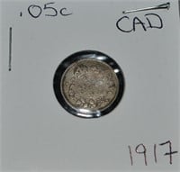 1917 CAD .05c  Silver Coin