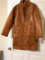 New Ladies Long Leather Coat