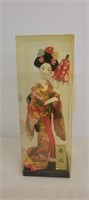 VTG Japanese Geisha Doll Figure Kimono w/fan