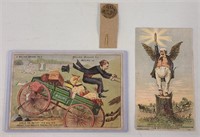 2 Moline Plow Co. Vintage Postcards & Moline Lapel