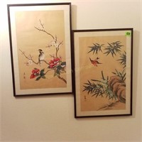 Pair of Oriental Bird Pictures