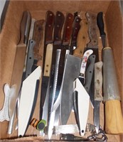 2 Flats of Knives & Kitchen Utensils