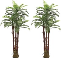 6 Ft Triple Tropical Palm Tree  Set of 2