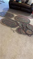 11pc. Woven Rugs & Chair Cushions Set Appears to