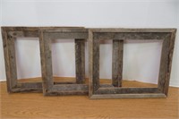 3 Primitive Wood Frames 15x17"