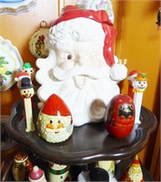 Ceramic Santa, Russian Dolls & Pez Dispensers