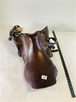 Leather Saddle with Stirrups