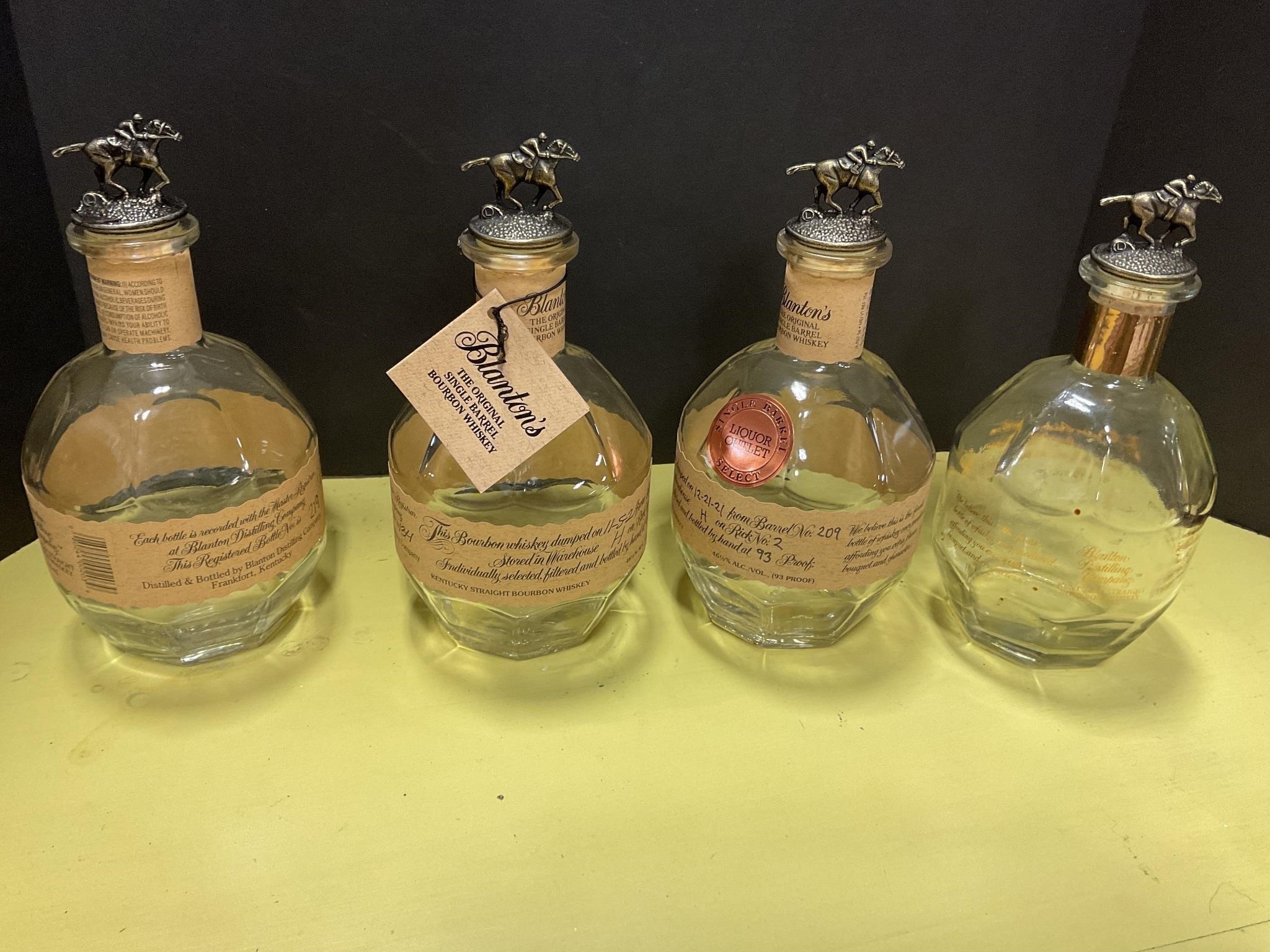 Empty Blanton bottles L