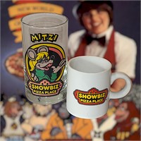 Vintage Showbiz Pizza Place Glass & Mug