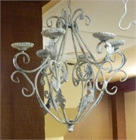 Painted Metal Candle Chandelier.