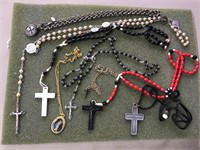 Assortment of Rosaries and Cross necklaces