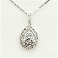 Sterling Silver Diamond Pendant-New