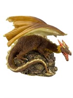 Mythical Fantasy Dragon on Rock Statue