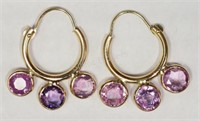 14K Yellow Gold Fancy Colour Sapphire Earrings