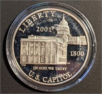 2001 Proof US Mint Commemorative Silver Dollar