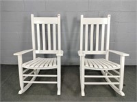 2x The Bid Painted Wood Porch Rockers
