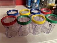 Lot of 6 plastic blender cups.