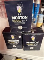 Lot of 3 Morton iodized salt. 4 POUNDS each