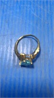 Sterling size 8 blue stone ring