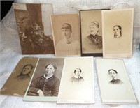 (8) 1870-90's Cabinet Photos - Various Women