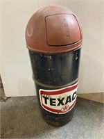 Barrel w Texaco Decal  used as a garbage can