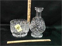 WATERFORD DECANTER (CHIP), CUT CRYSTAL BOWL