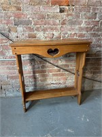 Solid Wood Accent Table W/ Hearts