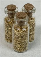 (3) JARS OF GOLD FLAKES