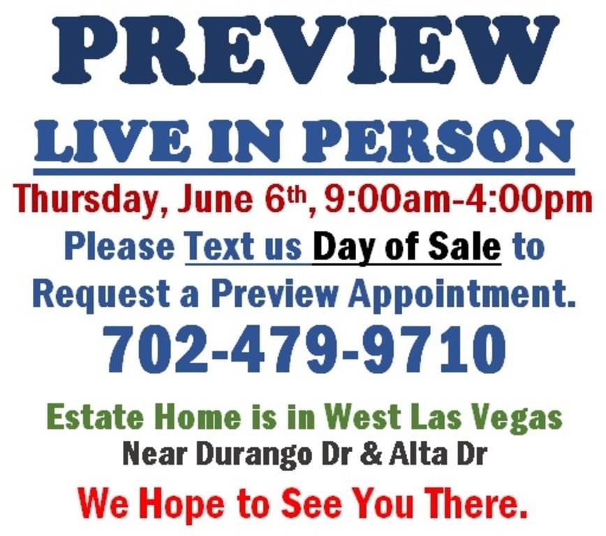 Thur.@6pm - Durango & Alta Estate Online Public Auction 6/6