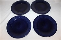 Set of 4 Cobalt Blue Fiestaware Dinner Plates
