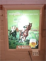 Schlitz Horse Scene Lighted Beer Sign