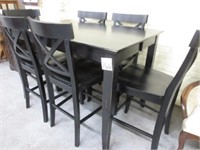 Black Table w/ 6 Chairs (54x36x36)