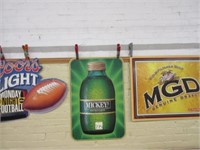 (3) Large Tin Beer Signs - Mickey's,