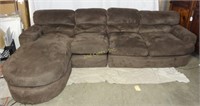 Modern Brown Microfiber 3 Piece Sectional Sofa