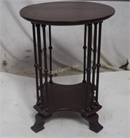 Vintage Mahogany Round Spoke End Table