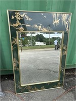 LABARGE CHINOISERIE DECORATED BEVELED MIRROR