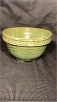 Antique Molded Stoneware Mixing Bowl in Green