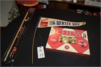 Coca- Cola Pool Cue and White Sox Pennant