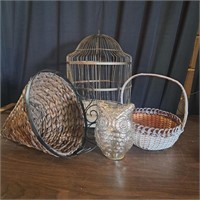 Bird Cage Owl & Baskets