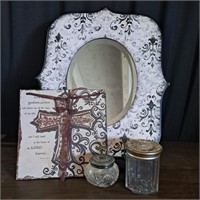 Framed Mirror & Table Decor