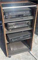 Stereo system electronics with cabinet