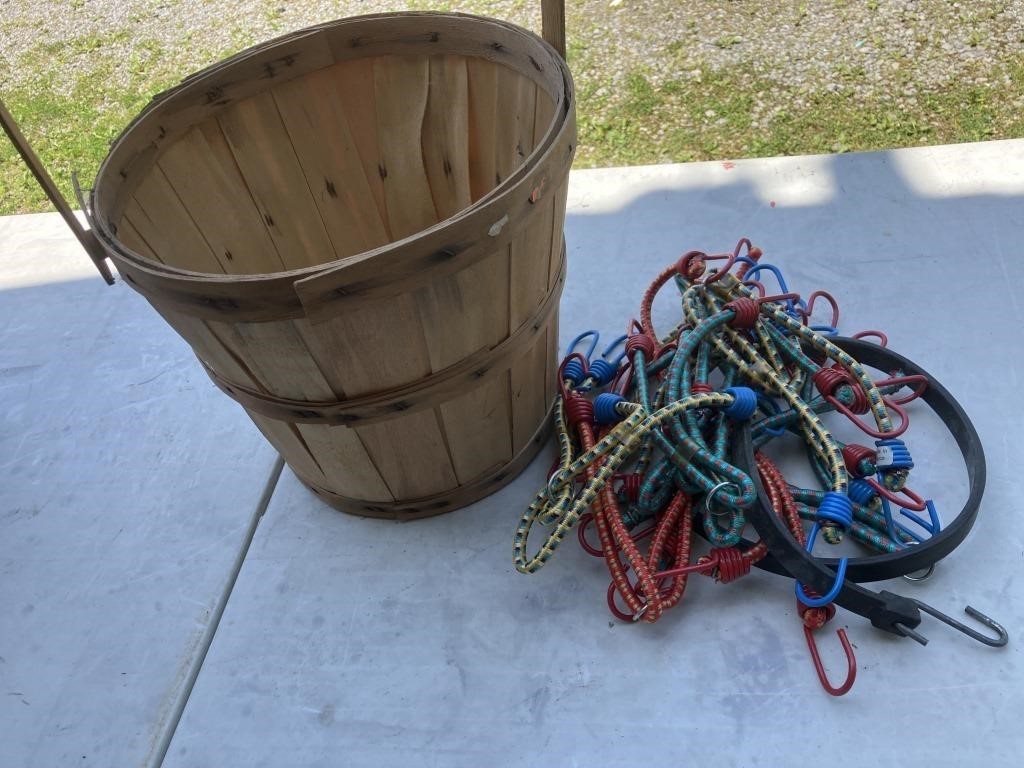 Basket and bungee cords