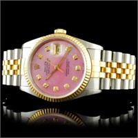 36MM Rolex Diamond DateJust YG/SS Watch