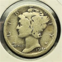 1918 D Mercury Dime 10c