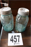 (2) Blue Ball Quart Jars with Zinc Lids (B2)