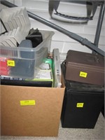 2 Plastic File Boxes-Notebooks-Desk Organizers