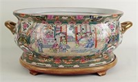 Chinese Porcelain Fish Bowl/Foot Bath w/ Base